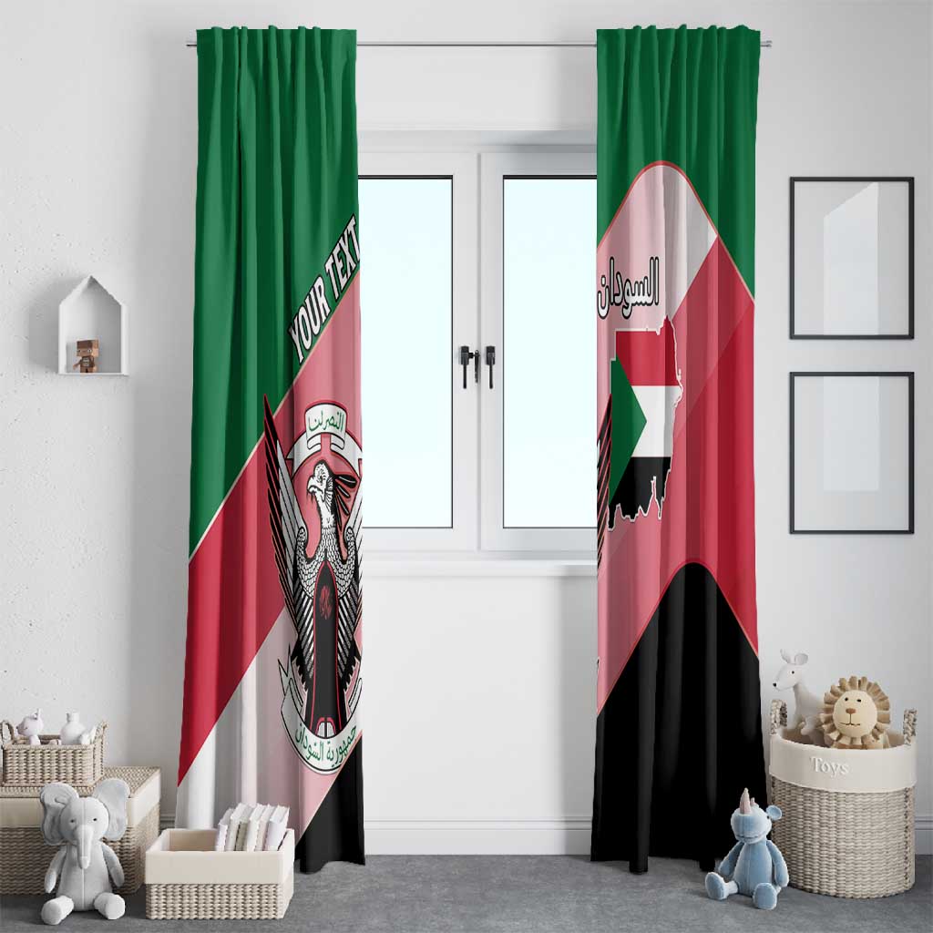Personalized Sudan Window Curtain Coat Of Arms Flag Style