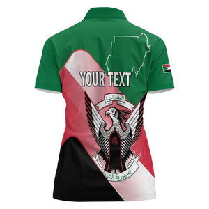 Personalized Sudan Women Polo Shirt Coat Of Arms Flag Style