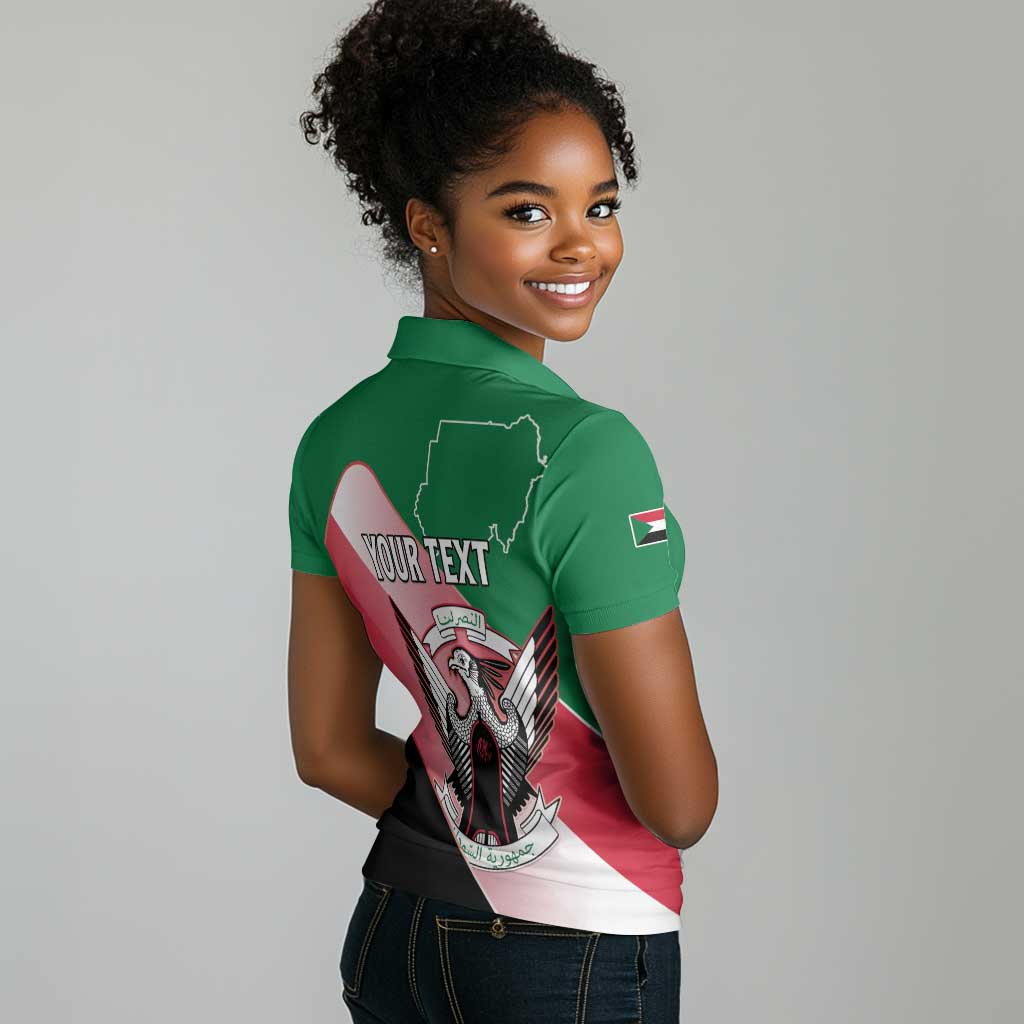 Personalized Sudan Women Polo Shirt Coat Of Arms Flag Style