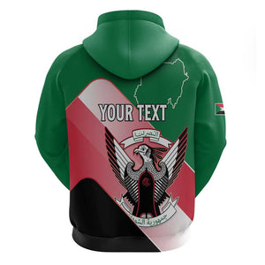 Personalized Sudan Zip Hoodie Coat Of Arms Flag Style