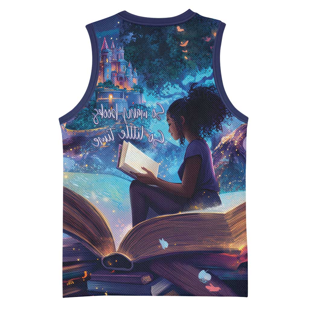 Black Girls Book Lovers Basketball Jersey So Many Books - So Little Time - African Pride