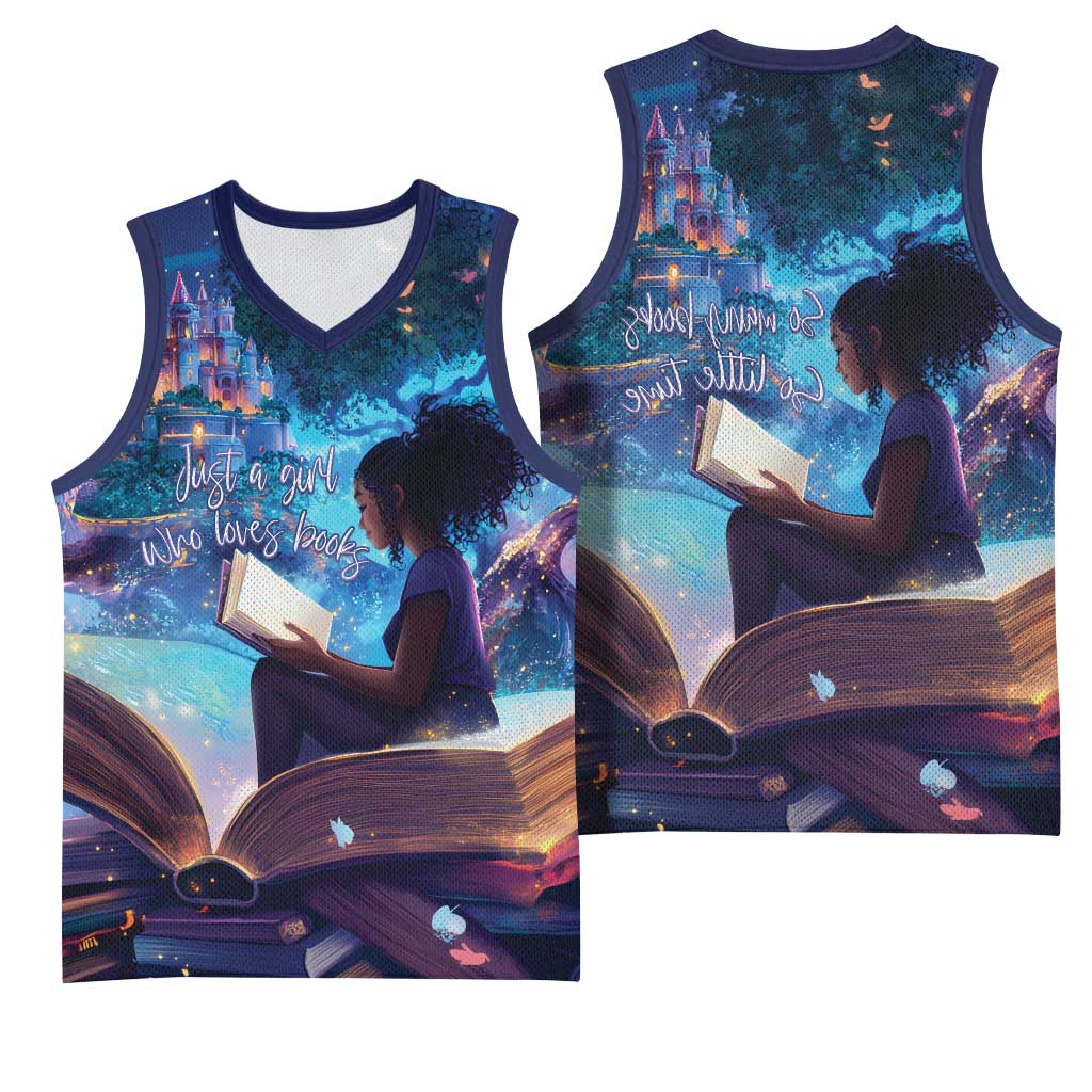 Black Girls Book Lovers Basketball Jersey So Many Books - So Little Time - African Pride