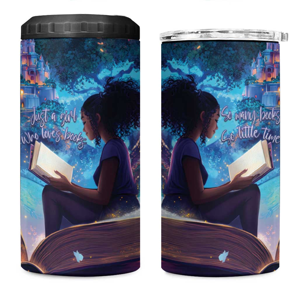 Black Girls Book Lovers 4 in 1 Can Cooler Tumbler So Many Books - So Little Time