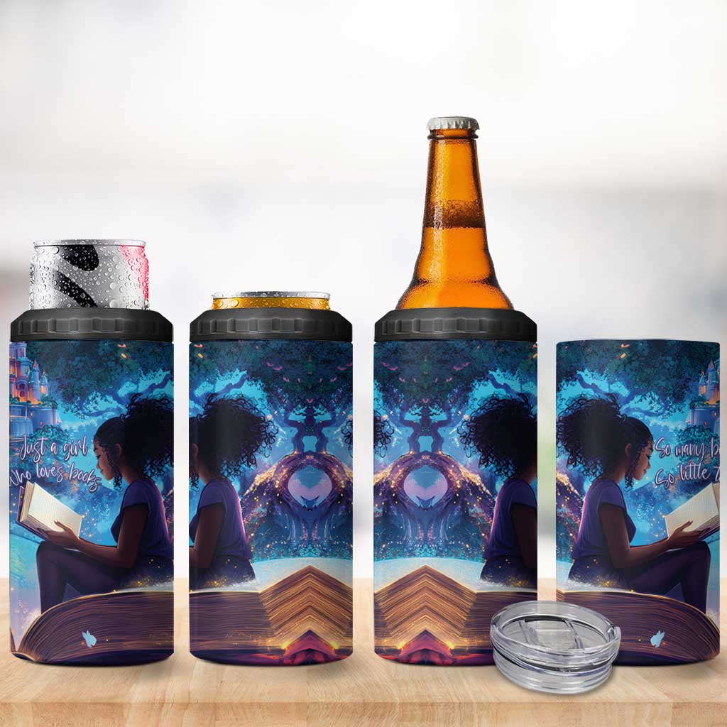 Black Girls Book Lovers 4 in 1 Can Cooler Tumbler So Many Books - So Little Time
