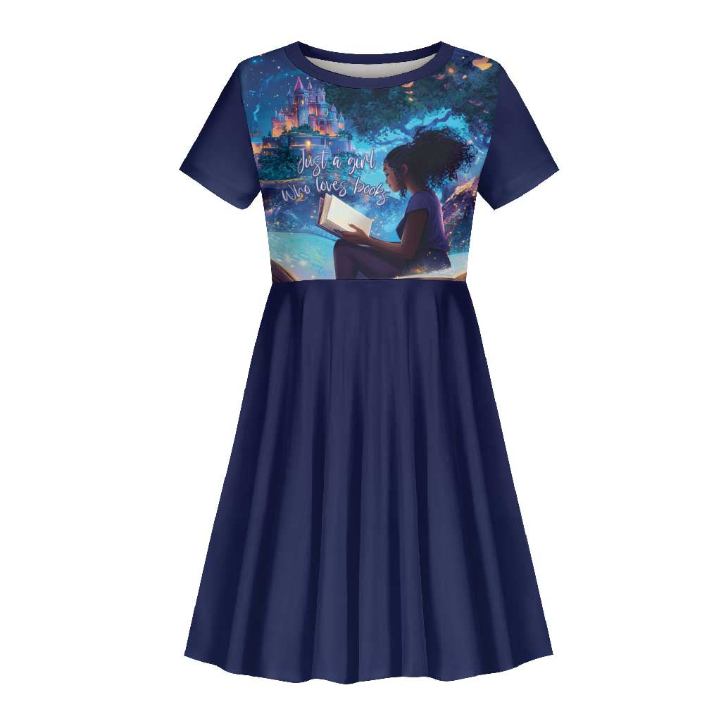 Black Girls Book Lovers Kid Short Sleeve Dress So Many Books - So Little Time