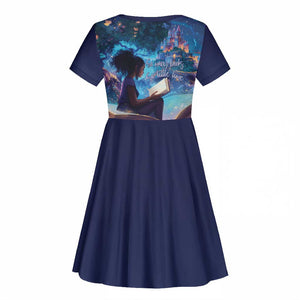 Black Girls Book Lovers Kid Short Sleeve Dress So Many Books - So Little Time