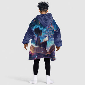 Black Girls Book Lovers Kid Wearable Blanket Hoodie So Many Books - So Little Time