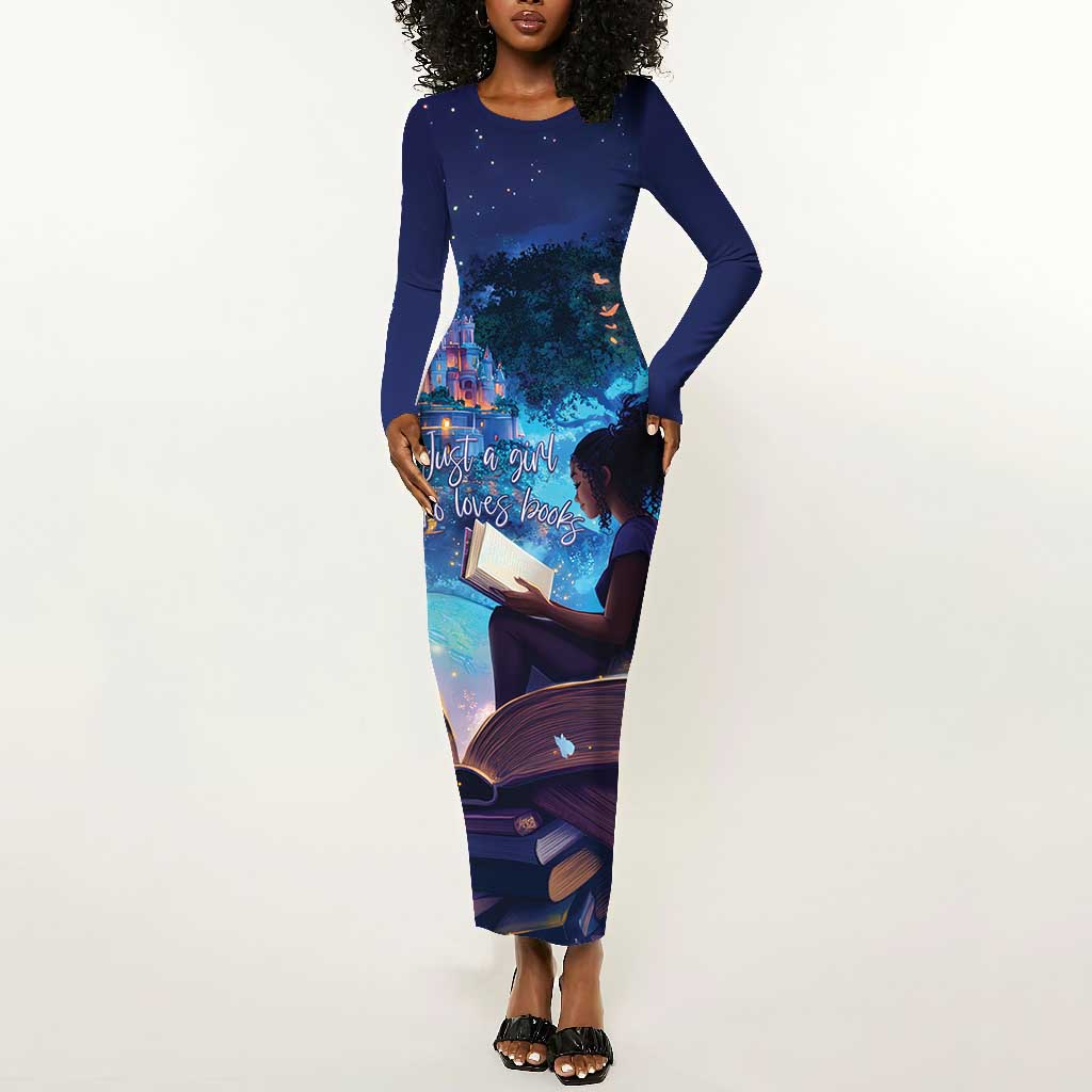 Black Girls Book Lovers Long Sleeve Bodycon Dress So Many Books - So Little Time LT15