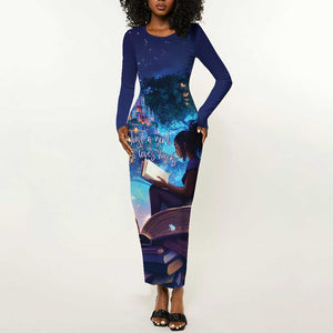 Black Girls Book Lovers Long Sleeve Bodycon Dress So Many Books - So Little Time LT15
