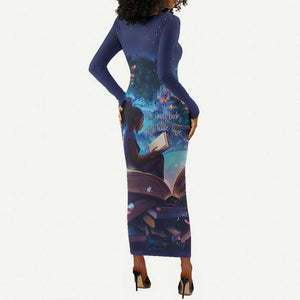 Black Girls Book Lovers Long Sleeve Bodycon Dress So Many Books - So Little Time LT15