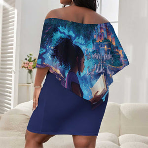 Black Girls Book Lovers Off Shoulder Short Dress So Many Books - So Little Time