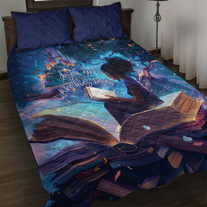 Black Girls Book Lovers Quilt Bed Set So Many Books - So Little Time