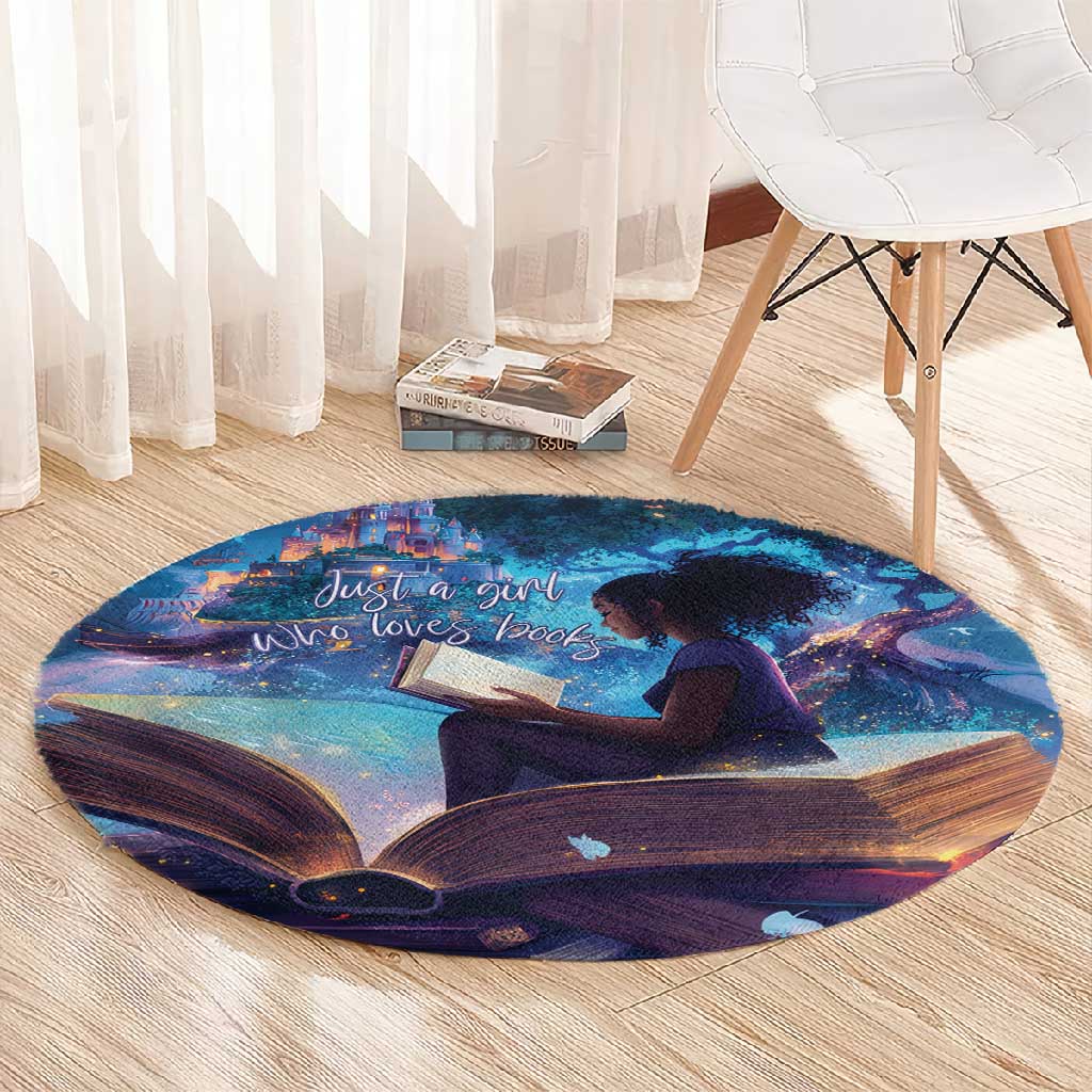 Black Girls Book Lovers Round Carpet So Many Books - So Little Time