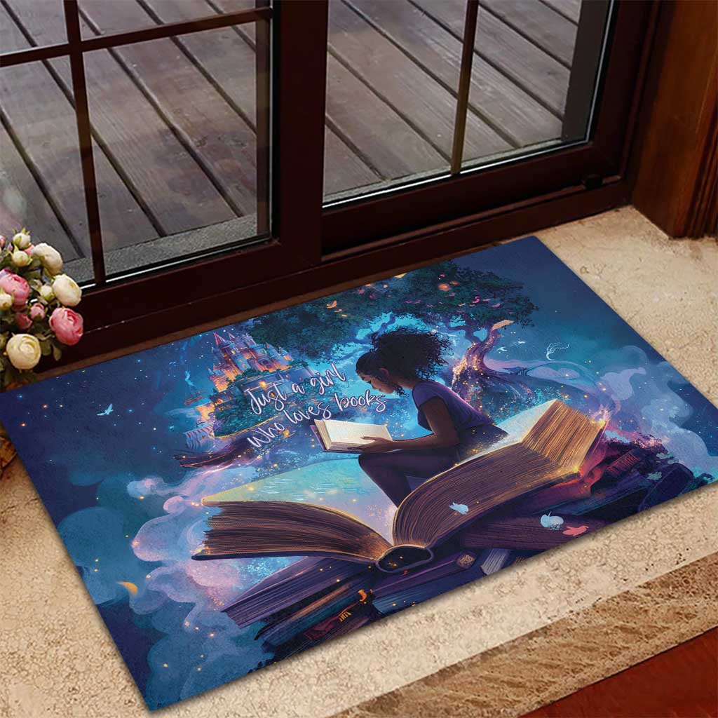 Black Girls Book Lovers Rubber Doormat So Many Books - So Little Time