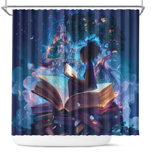 Black Girls Book Lovers Shower Curtain So Many Books - So Little Time