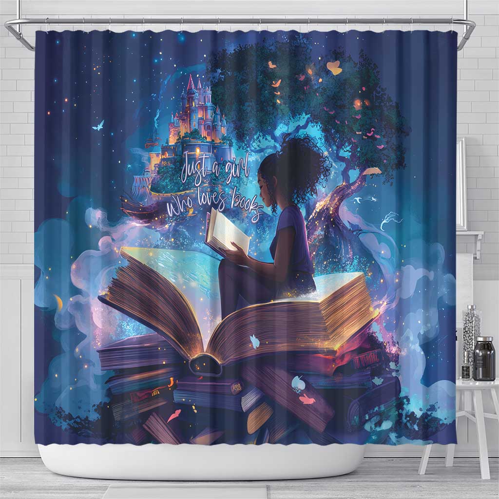Black Girls Book Lovers Shower Curtain So Many Books - So Little Time