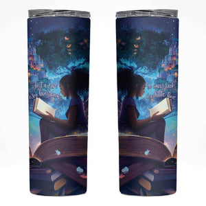 Black Girls Book Lovers Skinny Tumbler So Many Books - So Little Time