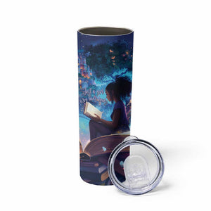 Black Girls Book Lovers Skinny Tumbler So Many Books - So Little Time