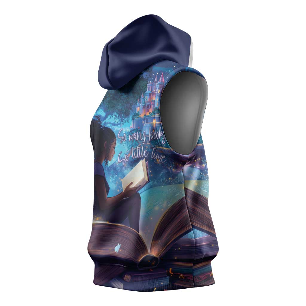 Black Girls Book Lovers Sleeveless Hoodie So Many Books - So Little Time - African Pride