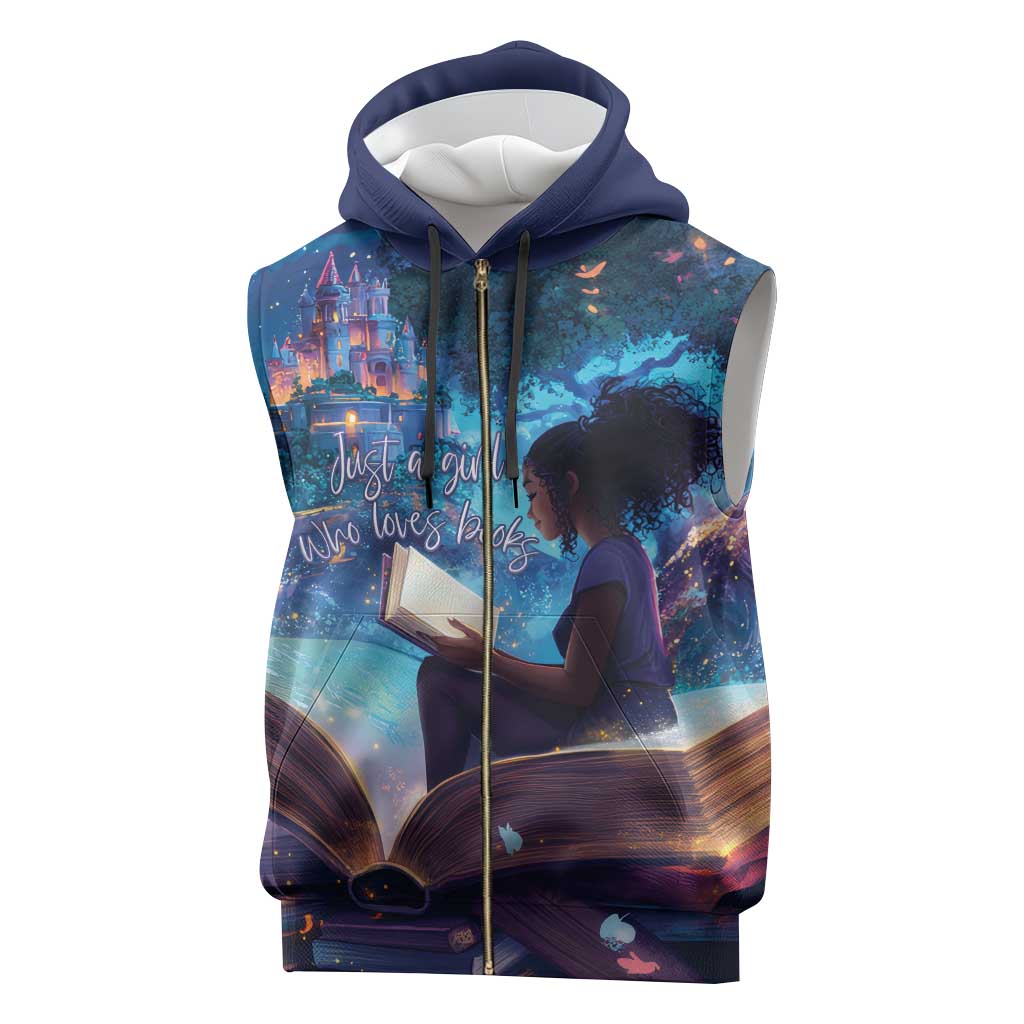 Black Girls Book Lovers Sleeveless Zip Hoodie So Many Books - So Little Time - African Pride