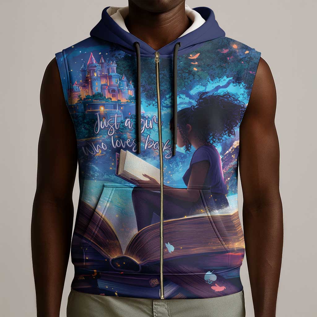 Black Girls Book Lovers Sleeveless Zip Hoodie So Many Books - So Little Time - African Pride