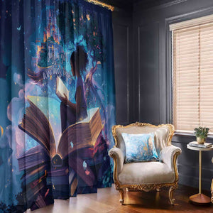 Black Girls Book Lovers Window Curtain So Many Books - So Little Time
