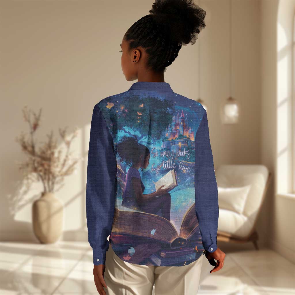 Black Girls Book Lovers Women Casual Shirt So Many Books - So Little Time