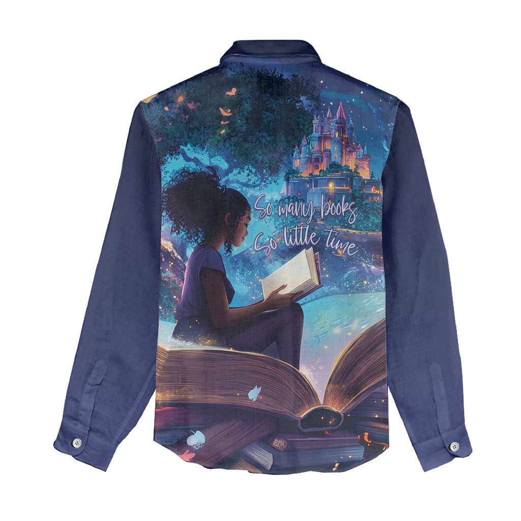 Black Girls Book Lovers Women Casual Shirt So Many Books - So Little Time
