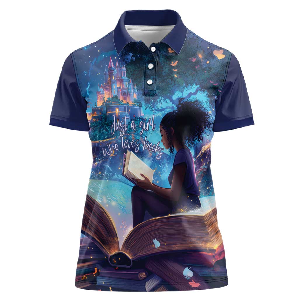 Black Girls Book Lovers Women Polo Shirt So Many Books - So Little Time