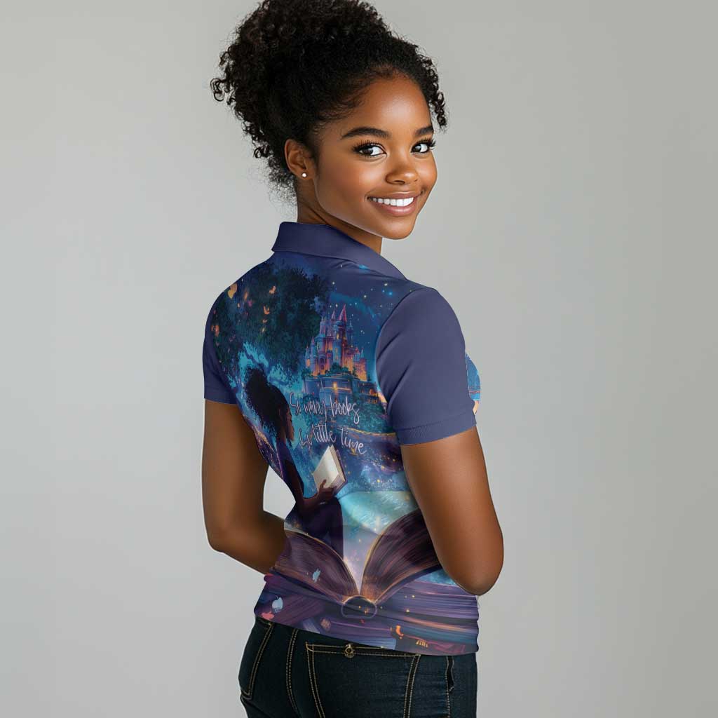 Black Girls Book Lovers Women Polo Shirt So Many Books - So Little Time