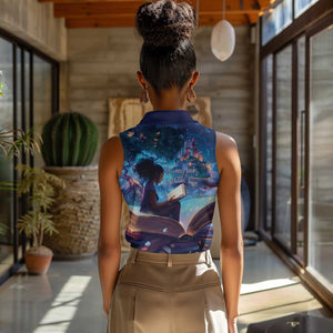 Black Girls Book Lovers Women Sleeveless Polo Shirt So Many Books - So Little Time