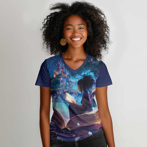 Black Girls Book Lovers Women V-Neck T-Shirt So Many Books - So Little Time