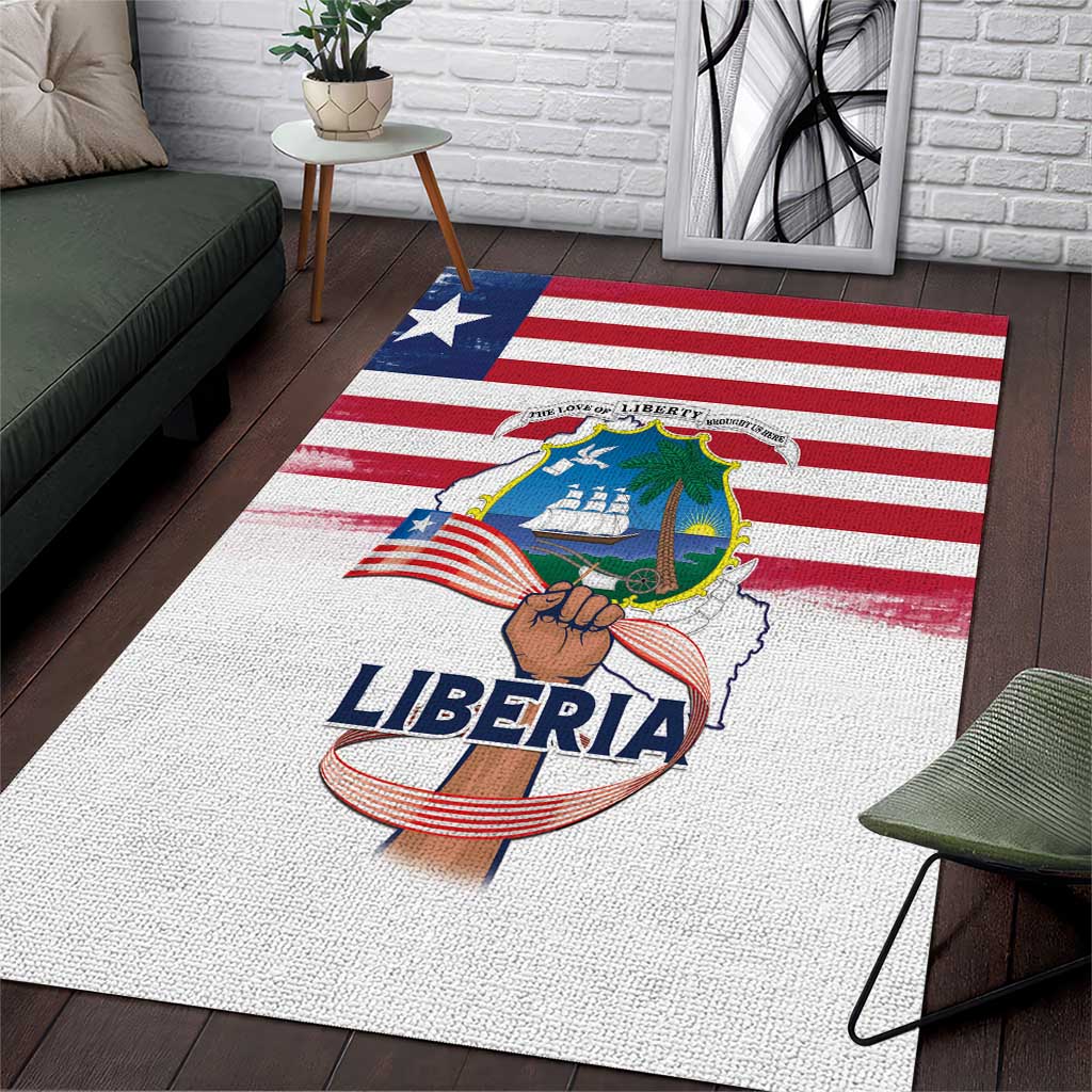 Liberia Flag Day Area Rug Coat Of Arms With Map