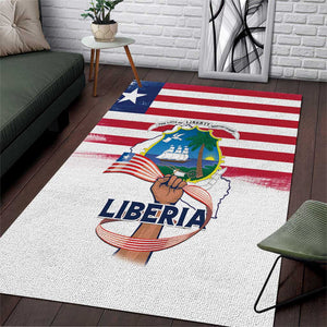 Liberia Flag Day Area Rug Coat Of Arms With Map