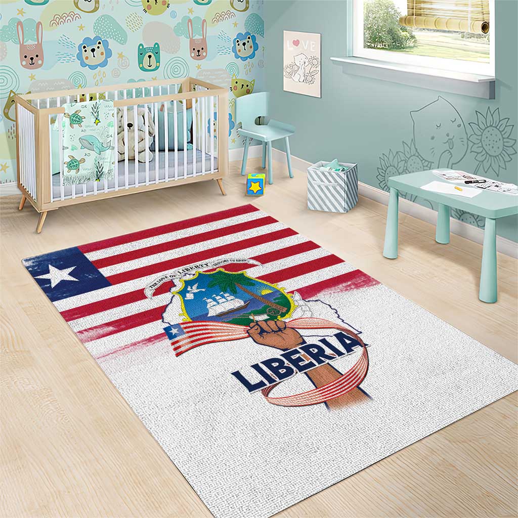 Liberia Flag Day Area Rug Coat Of Arms With Map