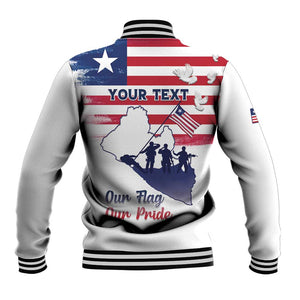 Personalised Liberia Flag Day Baseball Jacket Coat Of Arms With Map