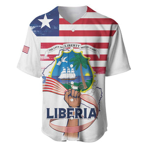 Personalised Liberia Flag Day Baseball Jersey Coat Of Arms With Map