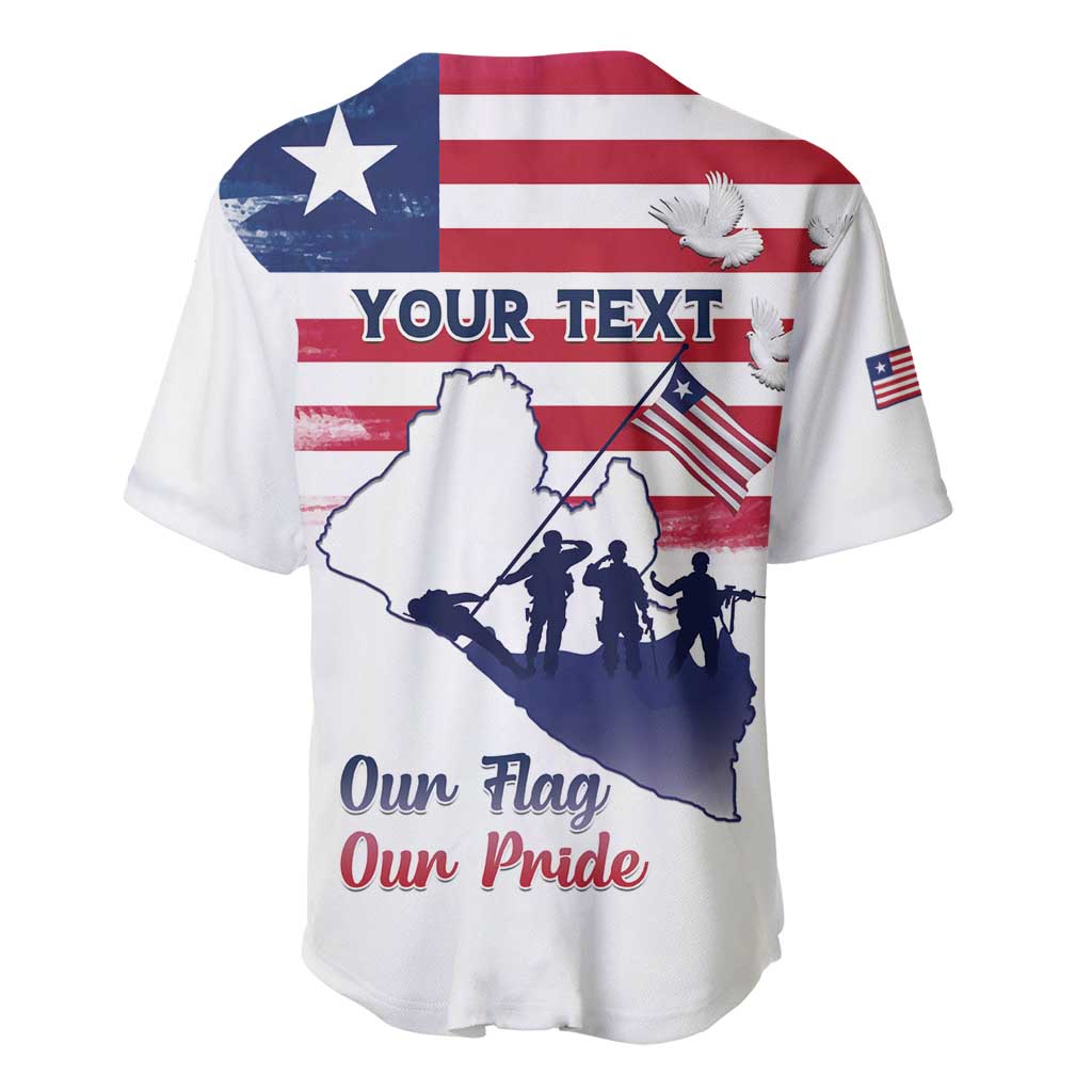 Personalised Liberia Flag Day Baseball Jersey Coat Of Arms With Map
