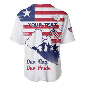 Personalised Liberia Flag Day Baseball Jersey Coat Of Arms With Map