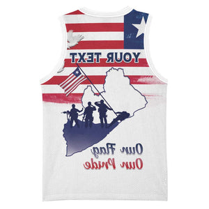 Personalised Liberia Flag Day Basketball Jersey Coat Of Arms With Map - African Pride