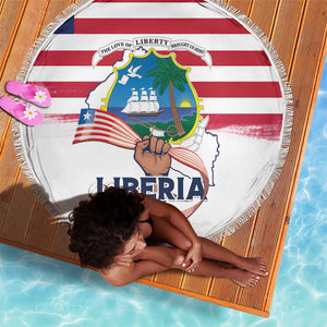 Liberia Flag Day Beach Blanket Coat Of Arms With Map