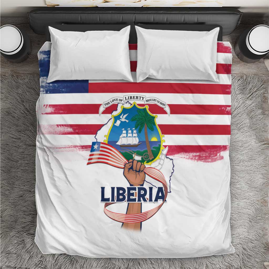 Liberia Flag Day Bedding Set Coat Of Arms With Map