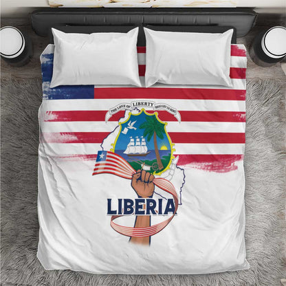 Liberia Flag Day Bedding Set Coat Of Arms With Map