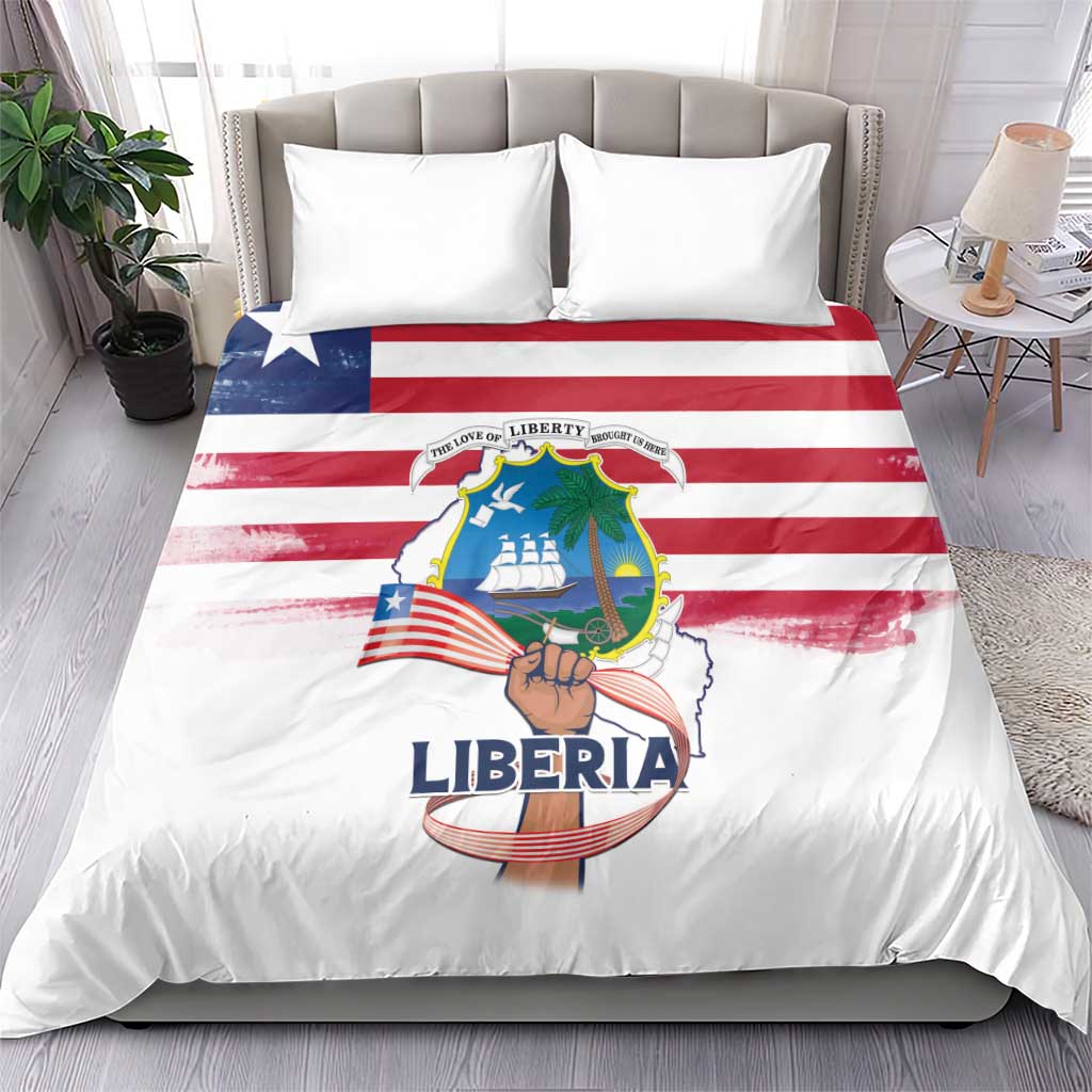 Liberia Flag Day Bedding Set Coat Of Arms With Map