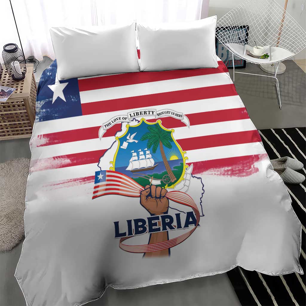 Liberia Flag Day Bedding Set Coat Of Arms With Map