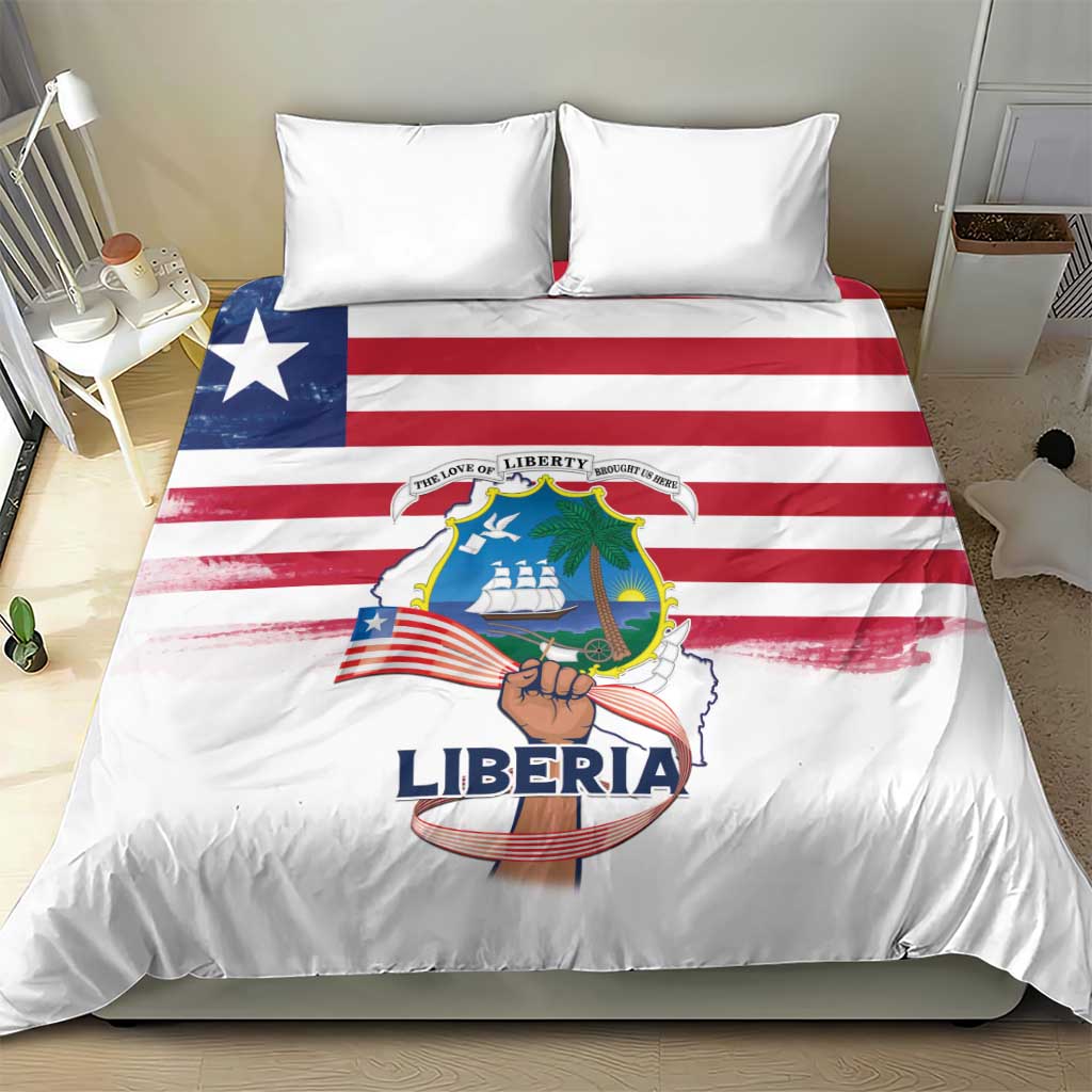 Liberia Flag Day Bedding Set Coat Of Arms With Map