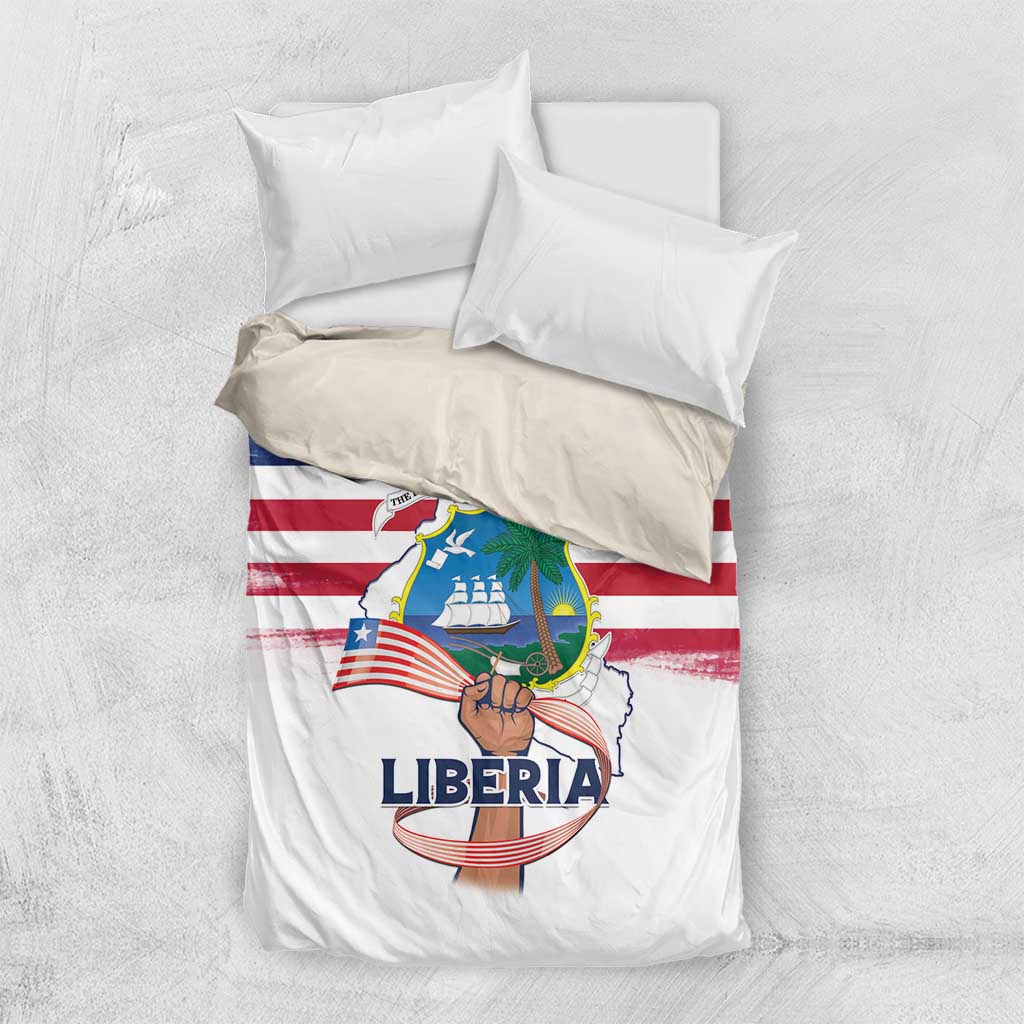 Liberia Flag Day Bedding Set Coat Of Arms With Map