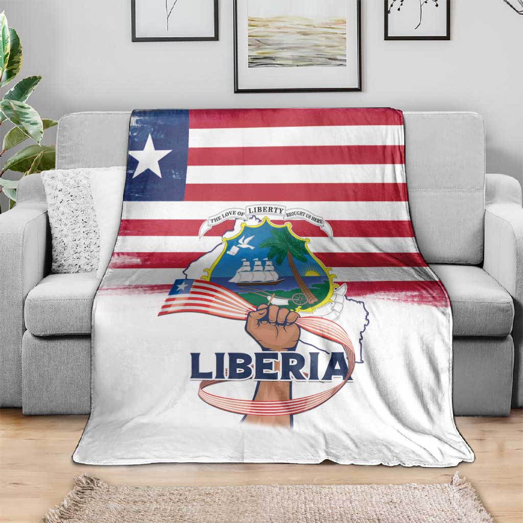 Liberia Flag Day Blanket Coat Of Arms With Map