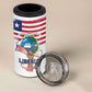 Personalised Liberia Flag Day 4 in 1 Can Cooler Tumbler Coat Of Arms With Map