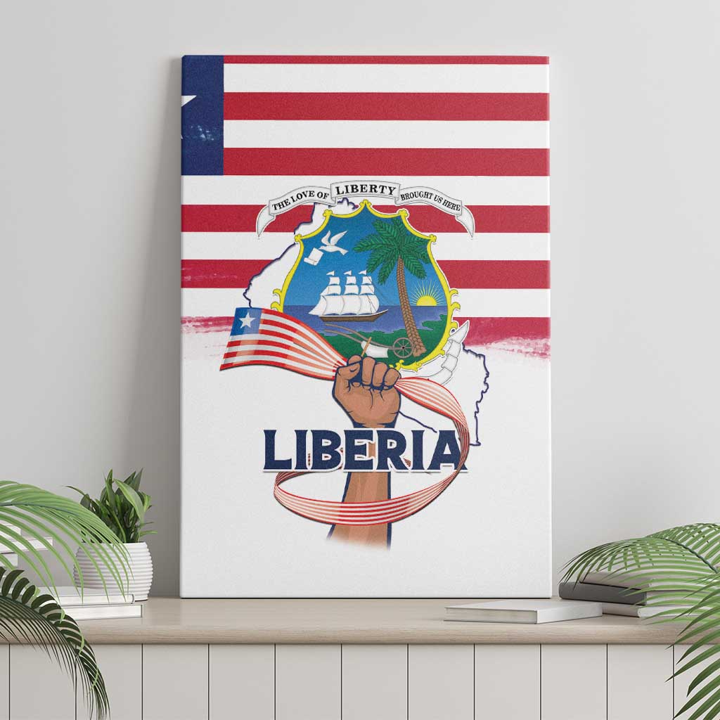 Liberia Flag Day Canvas Wall Art Coat Of Arms With Map